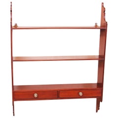Antique Set Georgian Mahogany Wall Hanging Shelves
