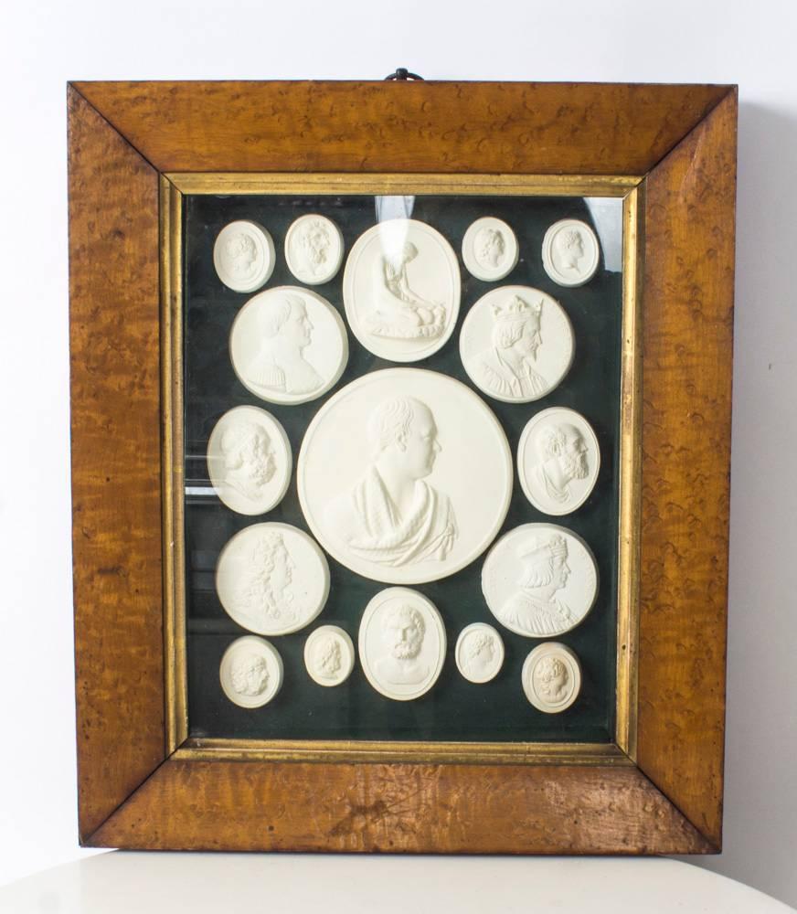 Antique Set of Grand Tour Intaglios Profile Portrait Medallions, 19th Century 1