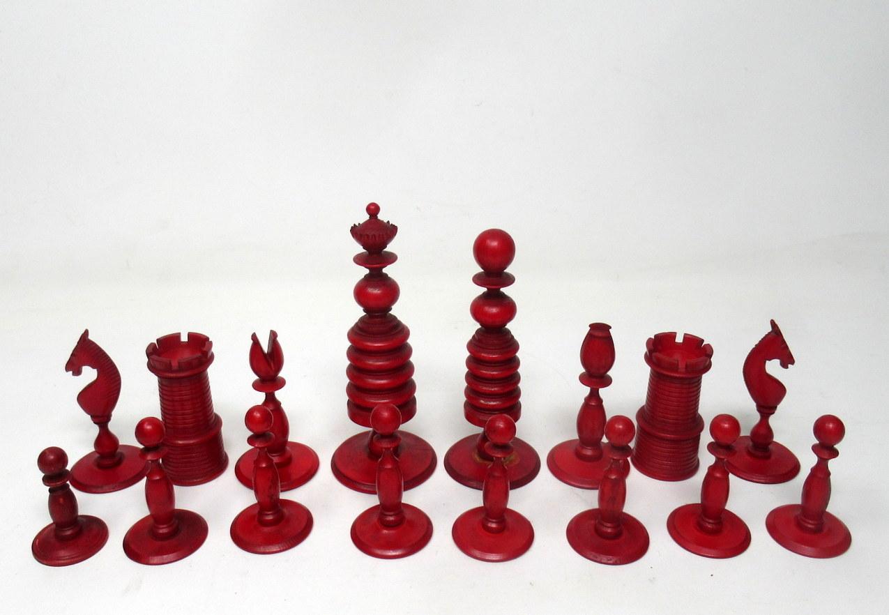 English Chinese Set Jacques Barleycorn Hand Carved Bone Chess Board Pieces Set Draughts
