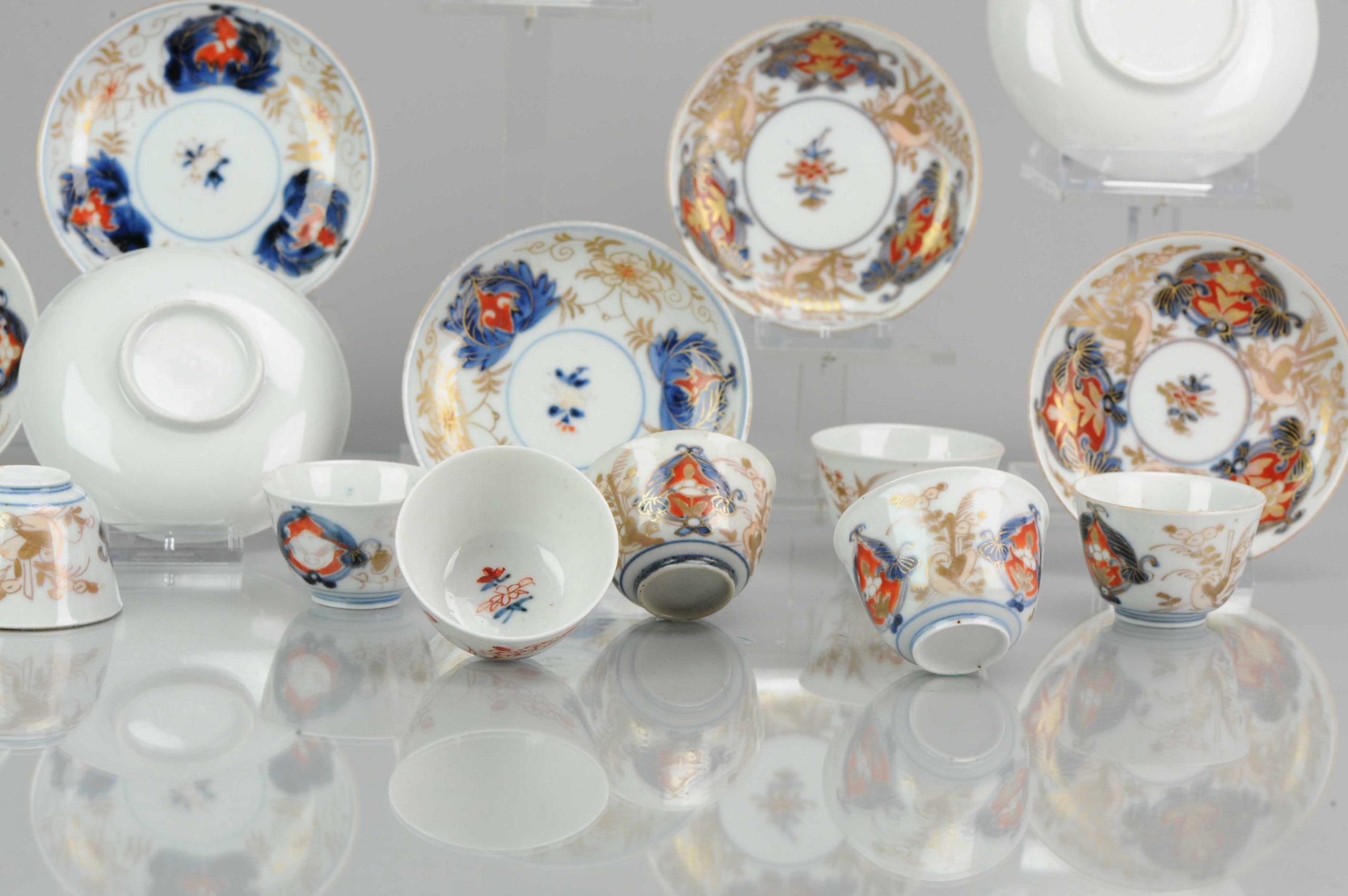 Ensemble antique d'Imari japonais / tasse à thé:: fleurs:: porcelaine:: 18ème siècle en vente 3