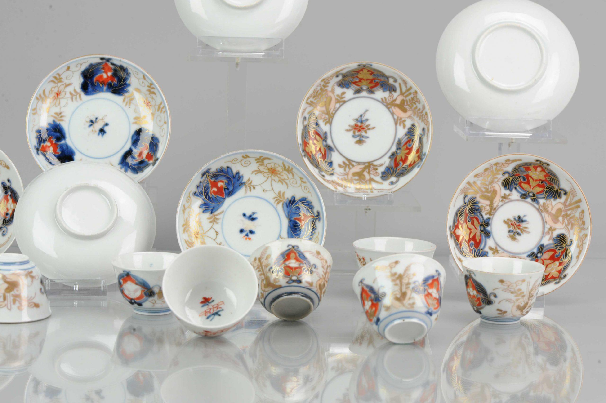Antique Set of Japanese Imari / Tea Bowl Cup, Flowers, Porcelain, 18th Century For Sale 8
