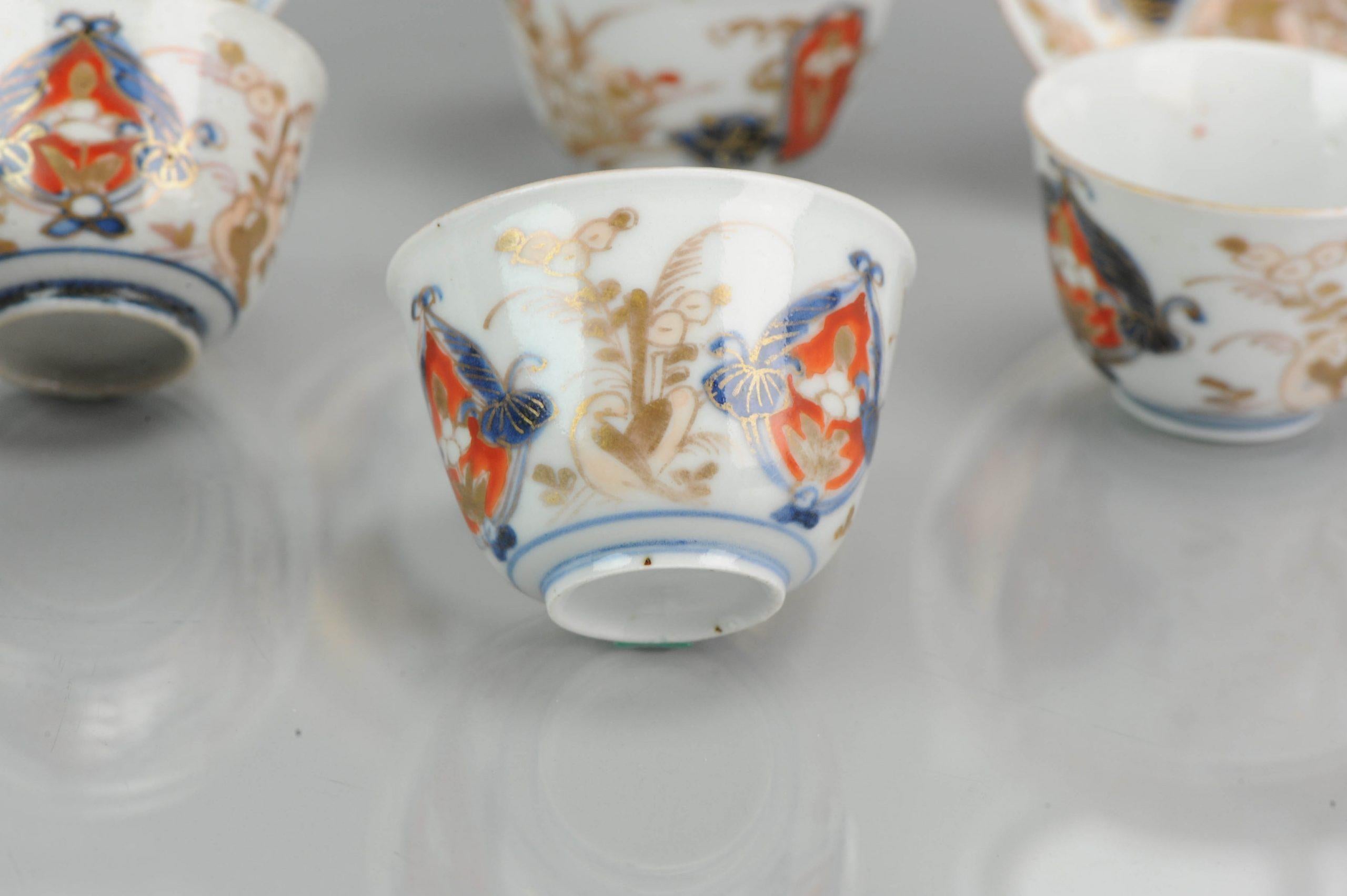 Antique Set of Japanese Imari / Tea Bowl Cup, Flowers, Porcelain, 18th Century For Sale 9