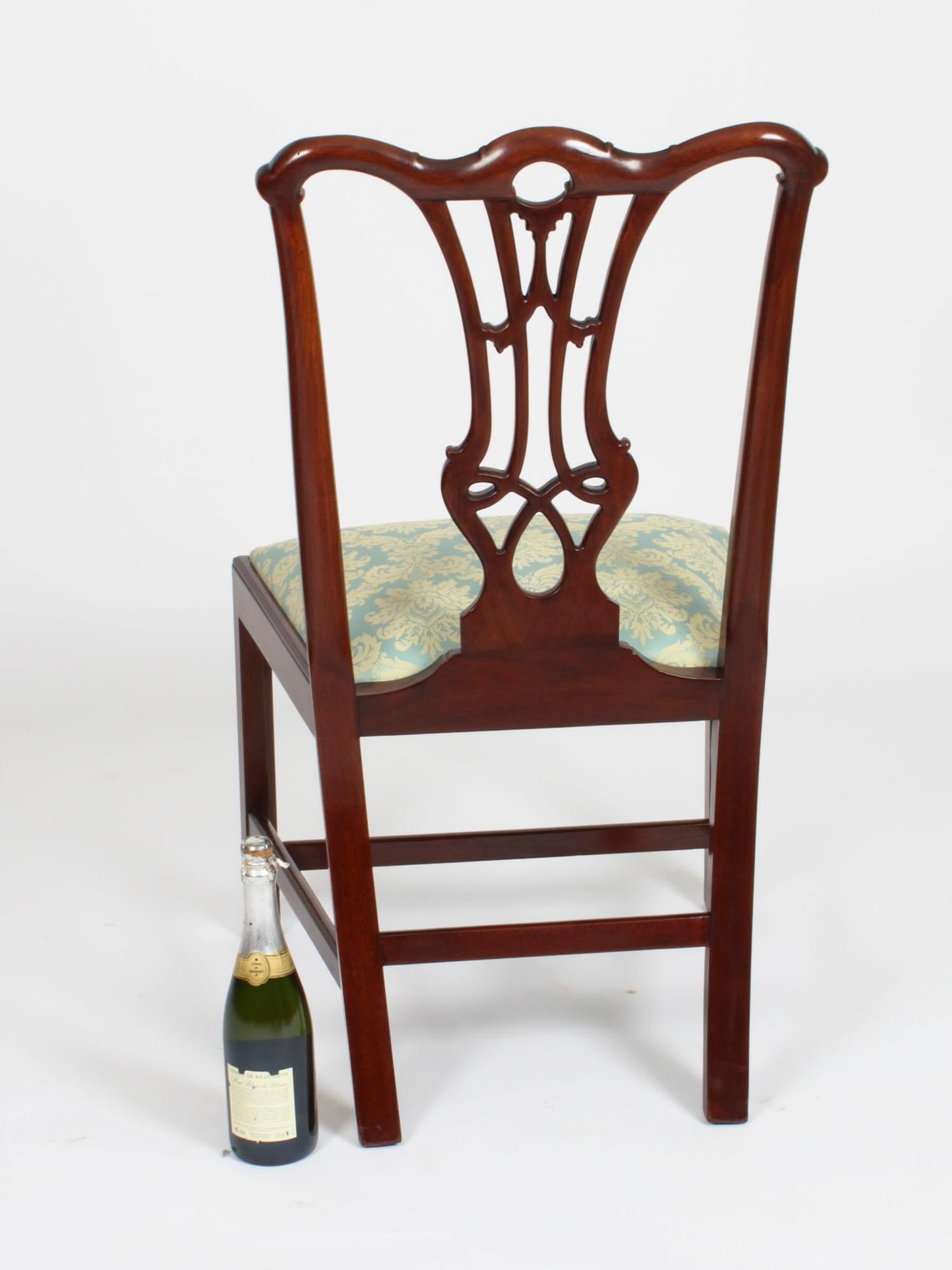 Antique Set of 10 Chippendale Revival Dining Chairs 19th Century 5