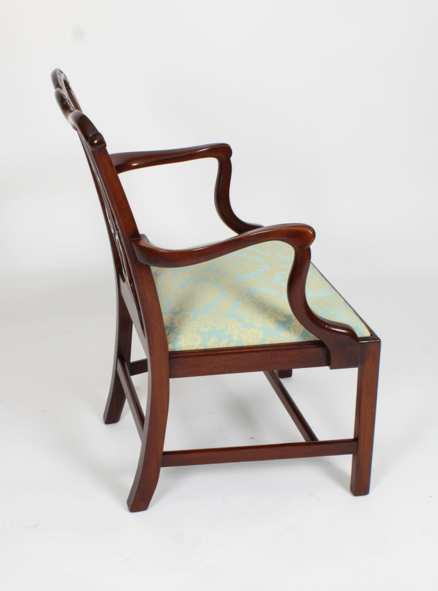 Antique Set of 10 Chippendale Revival Dining Chairs 19th Century 13