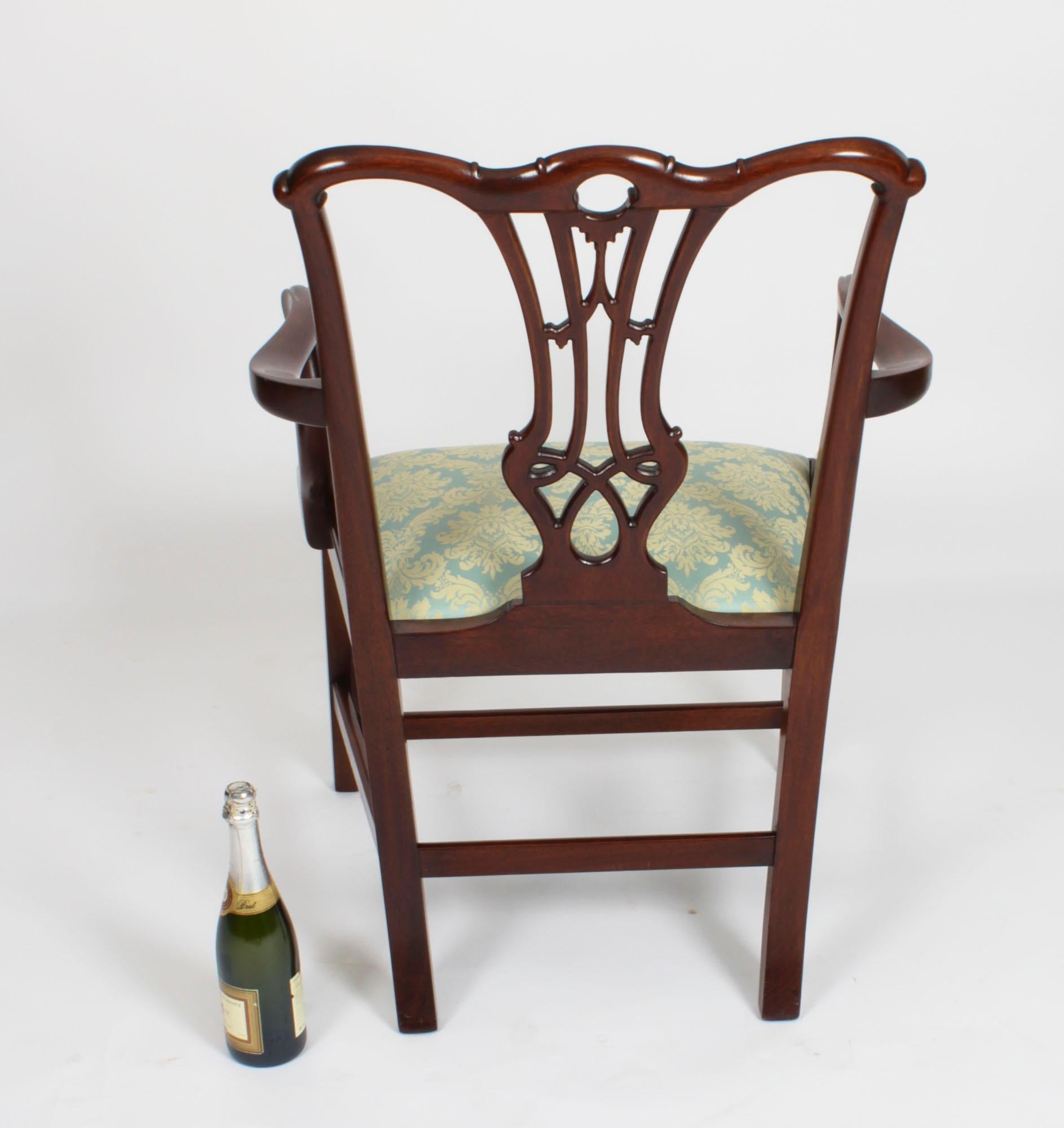 Antique Set of 10 Chippendale Revival Dining Chairs 19th Century 14