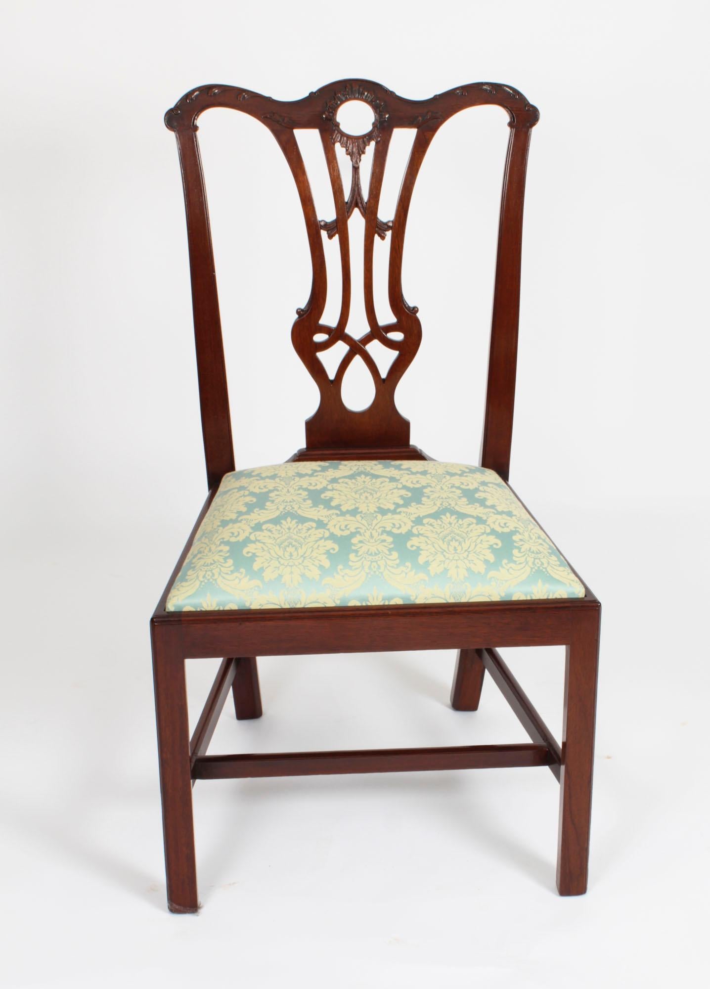 Late 19th Century Antique Set of 10 Chippendale Revival Dining Chairs 19th Century
