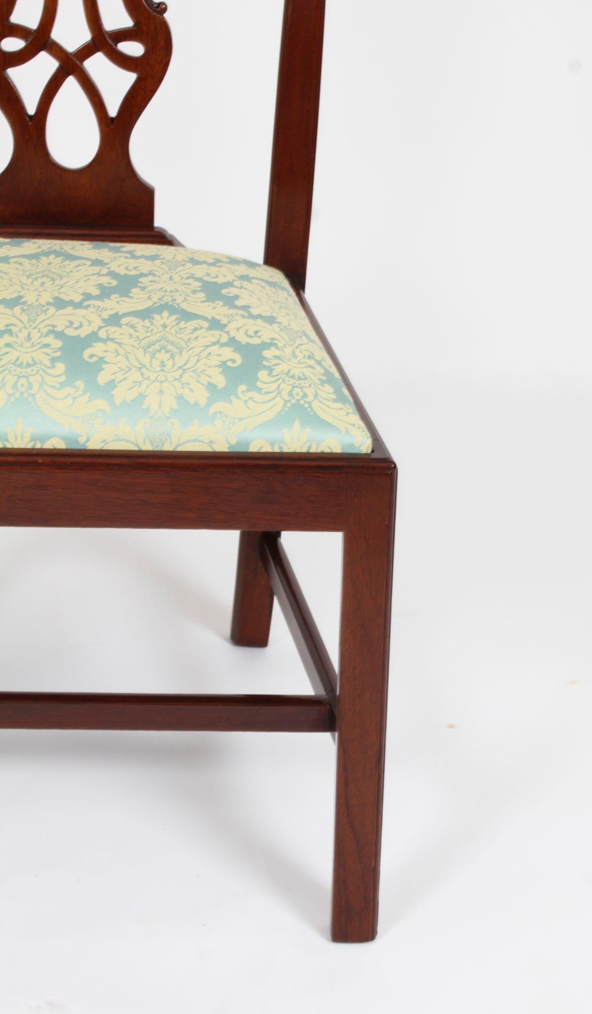 Antique Set of 10 Chippendale Revival Dining Chairs 19th Century 3