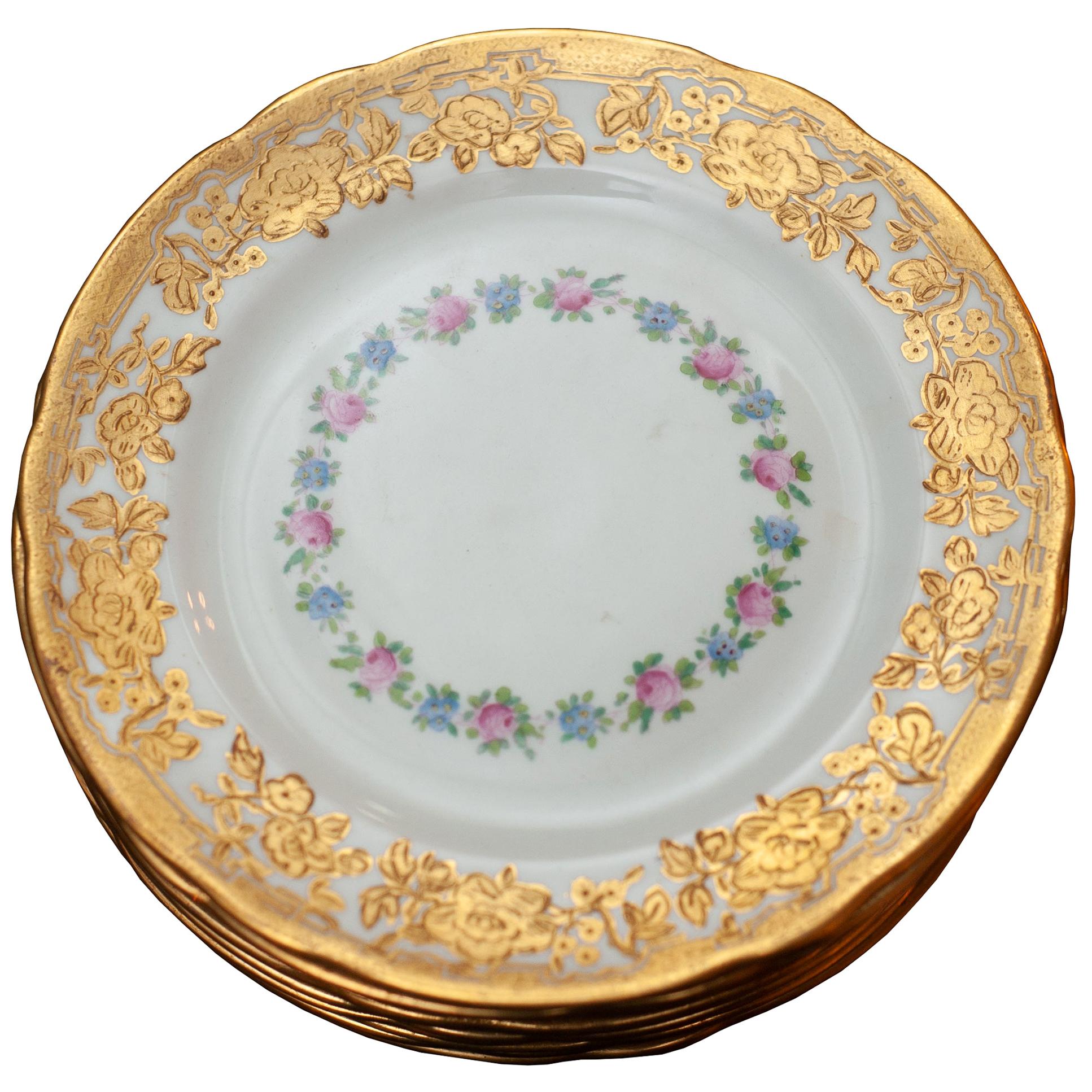 Antique Set of 12 Sage Green Wedgwood Jasperware Teacups and Saucers at