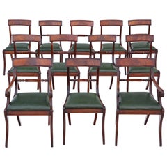 Antique Set of 12 '10+2' Regency Mahogany Dining Chairs