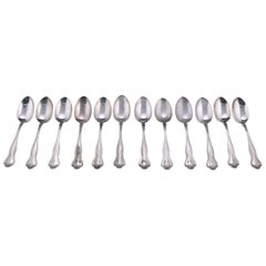 Antique Set of 12 Sterling Silver Teaspoons, 9.77 Toz, circa 1900