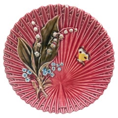 Antique Set of 13 Pink Majolica Plate Circa 1890