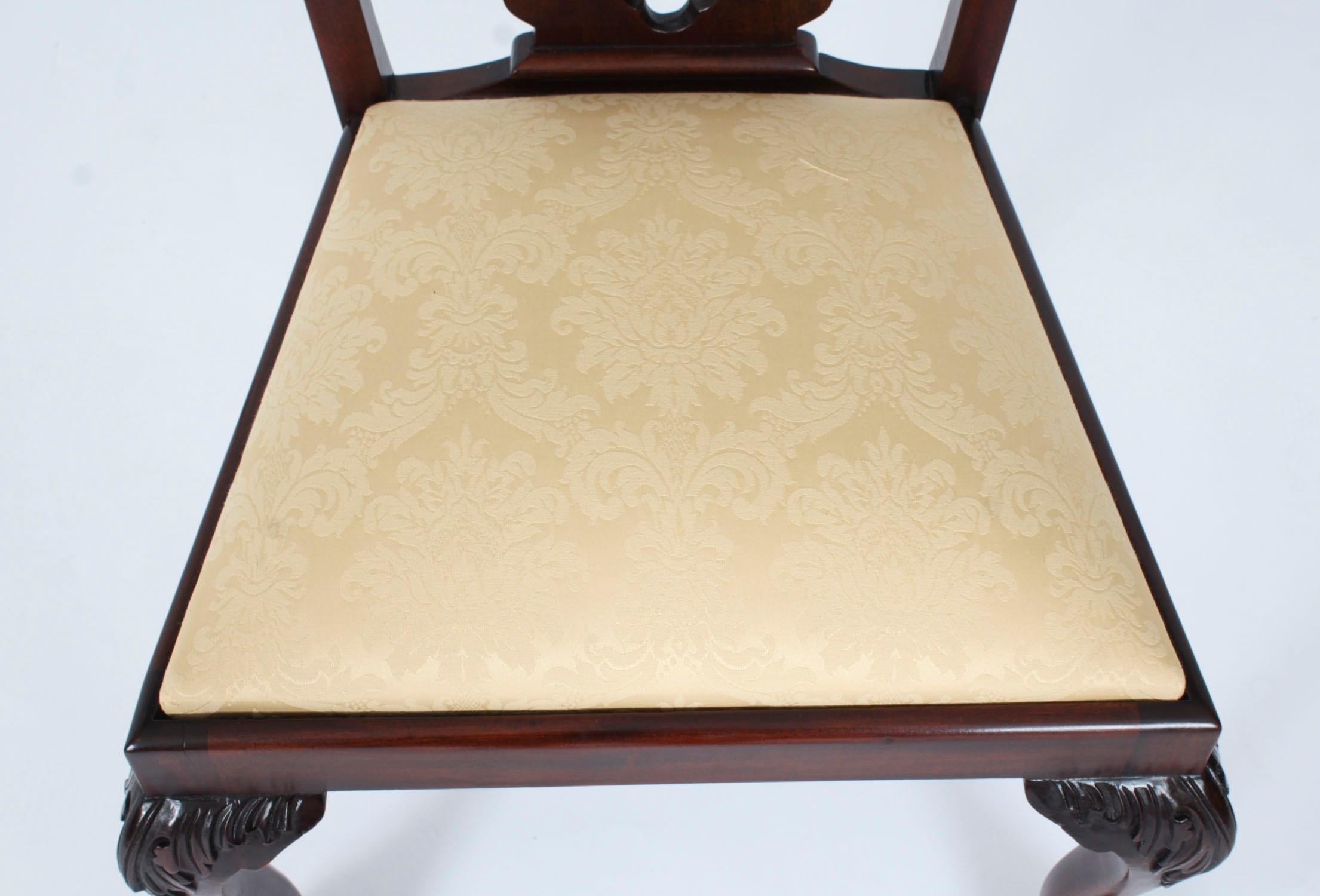Antique Set of 14 Chippendale Revival Dining Chairs 20th Century 1