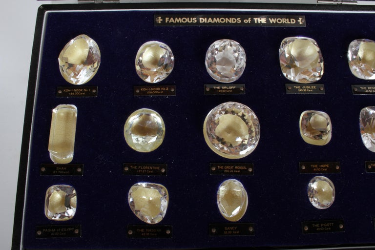Antique Set of 15 Historical & Famous Diamonds of the World Replicas in a Case For Sale 4