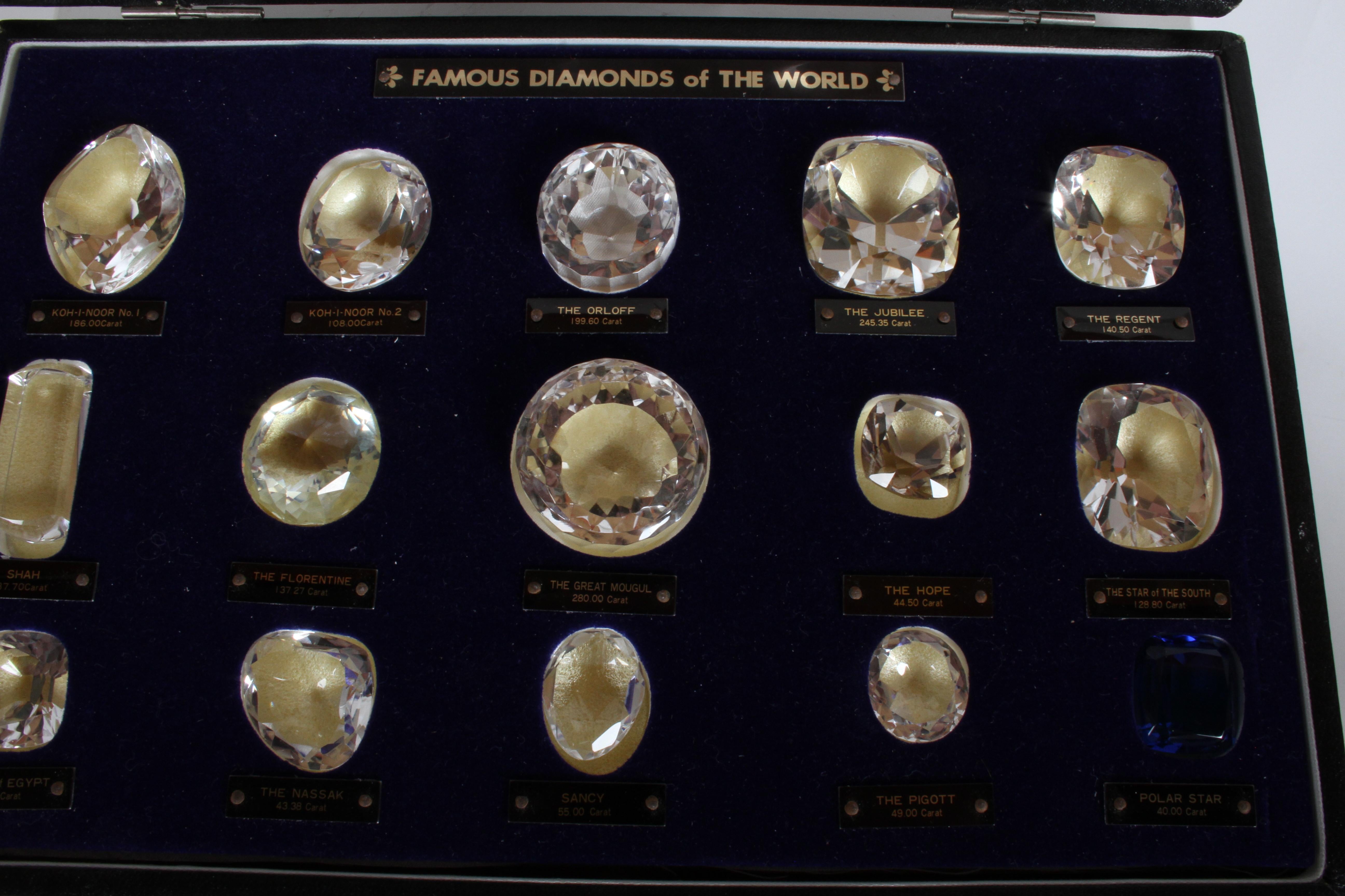 Antique Set of 15 Historical & Famous Diamonds of the World Replicas in a Case 4