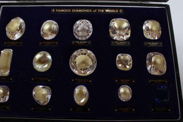 Antique Set of 15 Historical & Famous Diamonds of the World Replicas in a Case For Sale 5