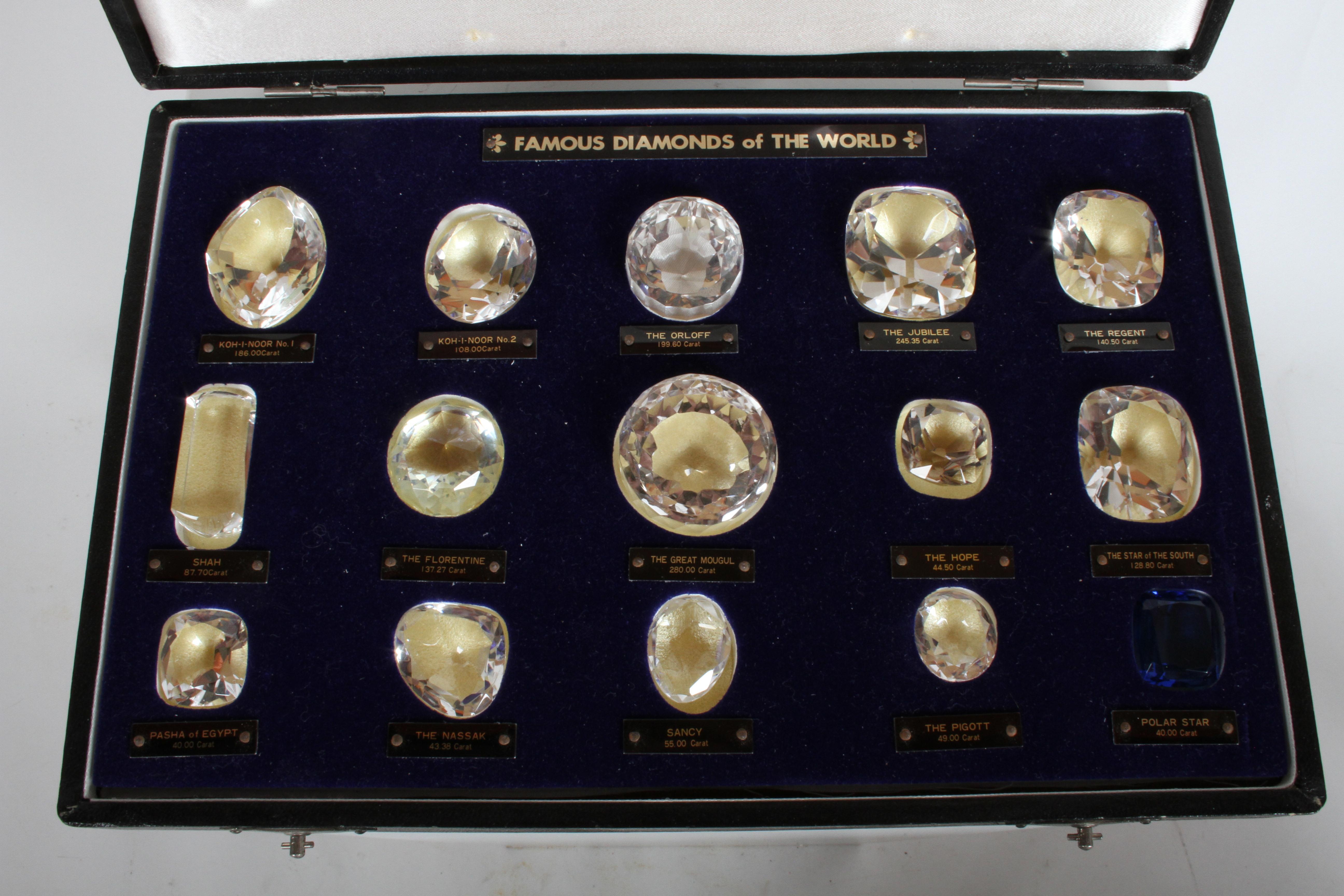 Antique Set of 15 Historical & Famous Diamonds of the World Replicas in a Case 6
