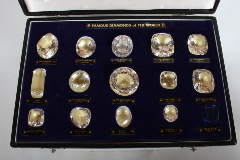 Antique Set of 15 Historical & Famous Diamonds of the World Replicas in a Case For Sale 7