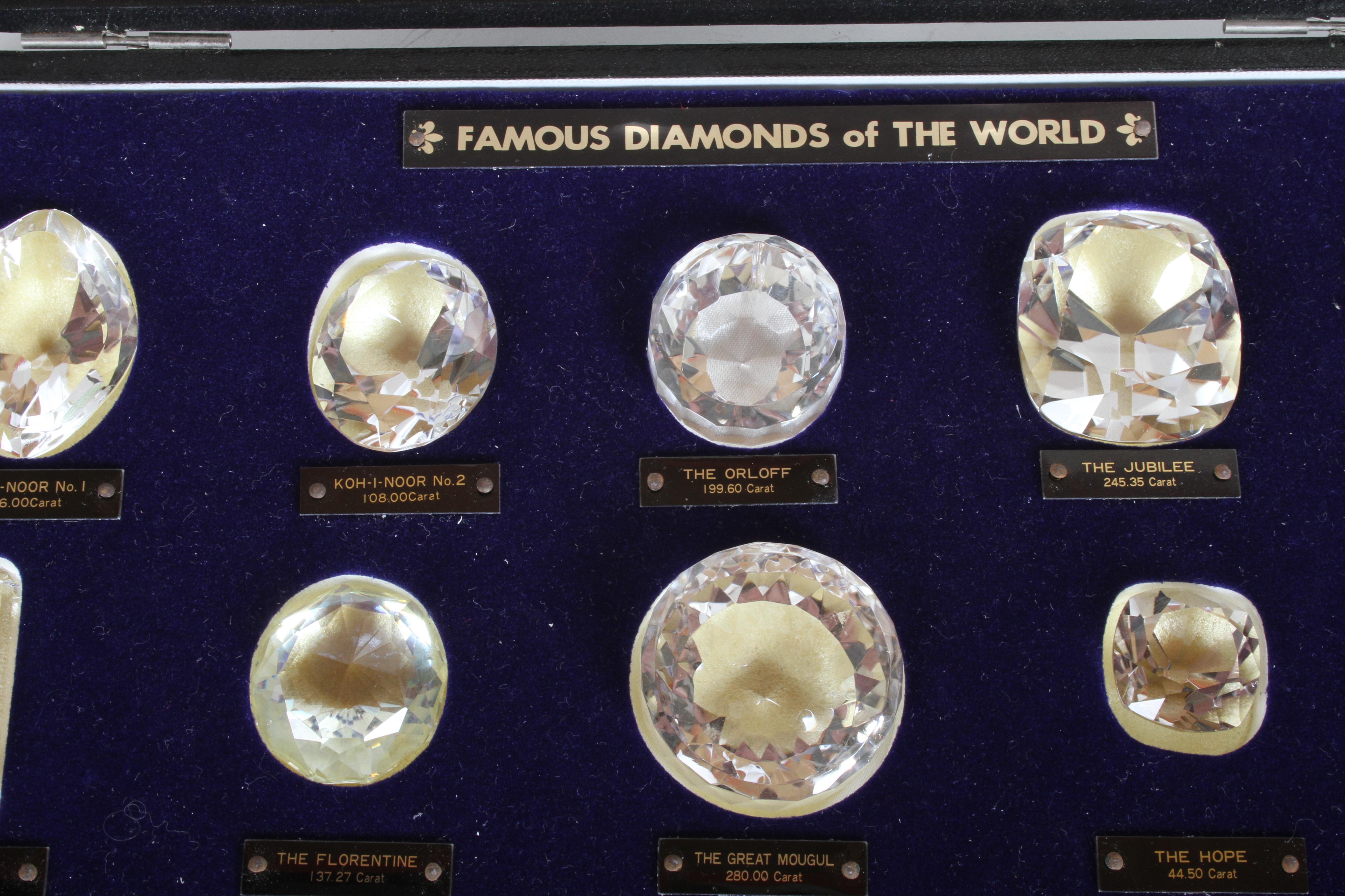 Antique Set of 15 Historical & Famous Diamonds of the World Replicas in a Case 7