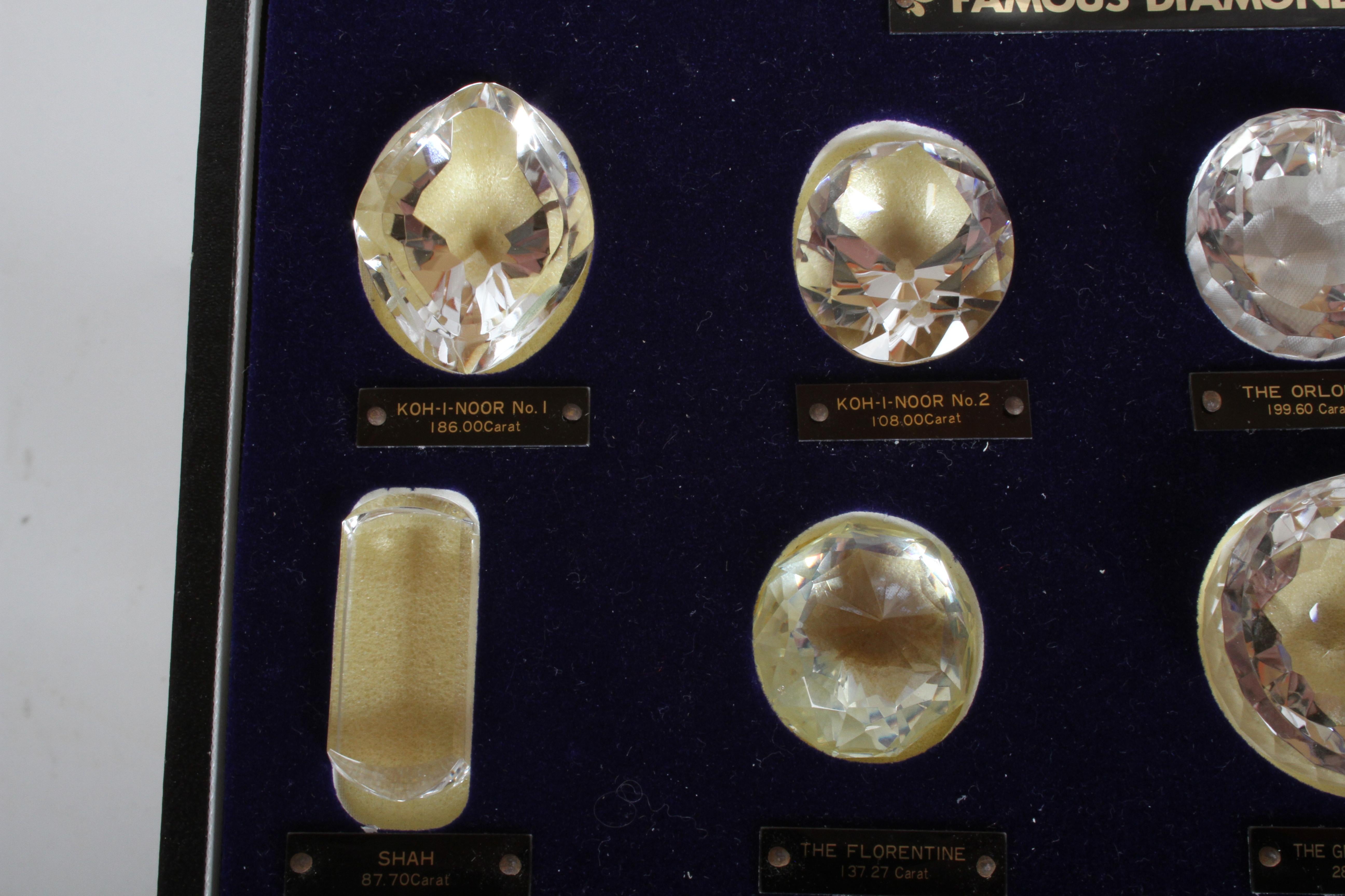 Antique Set of 15 Historical & Famous Diamonds of the World Replicas in a Case In Good Condition In St. Louis, MO