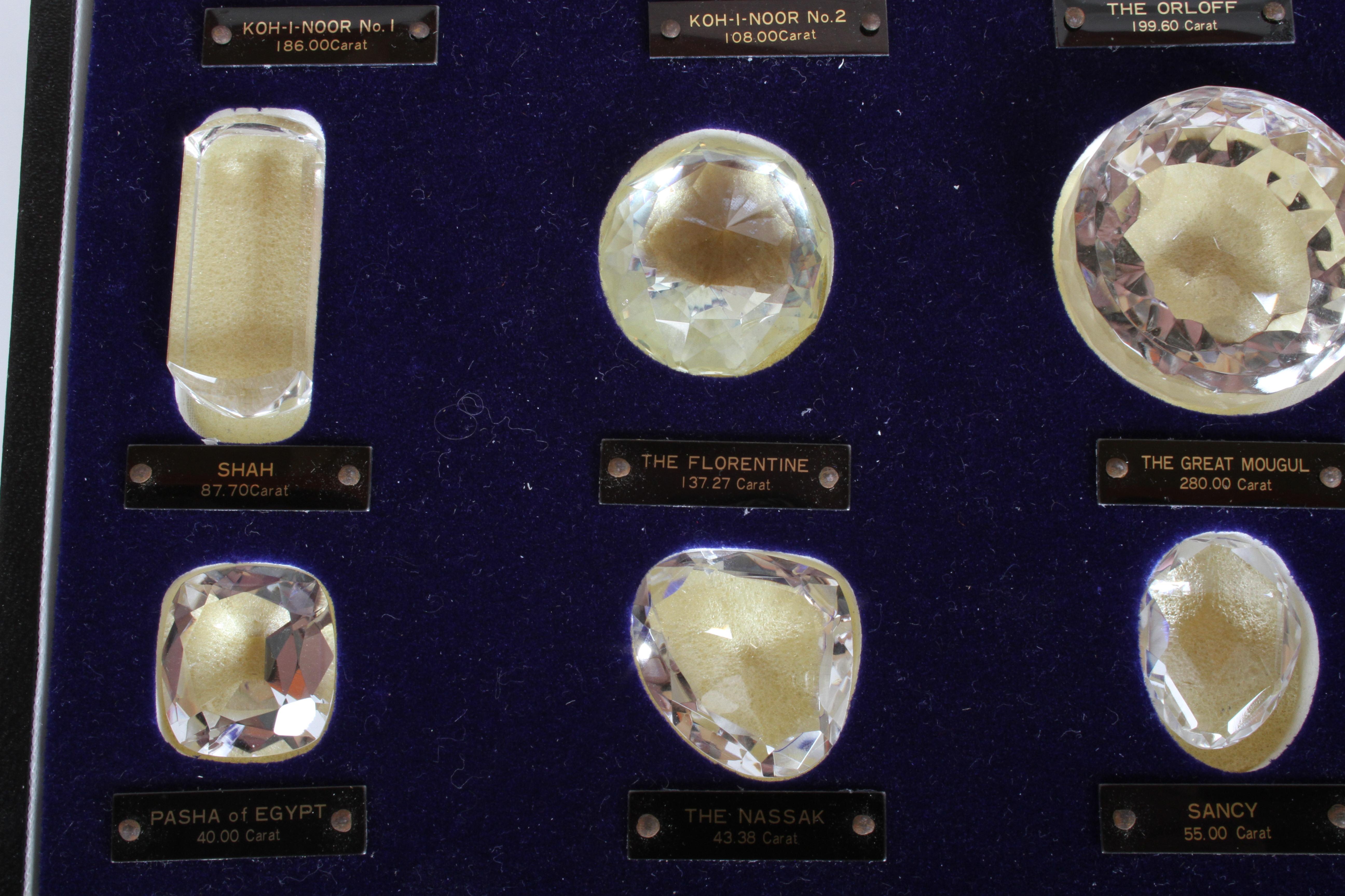 Antique Set of 15 Historical & Famous Diamonds of the World Replicas in a Case 1