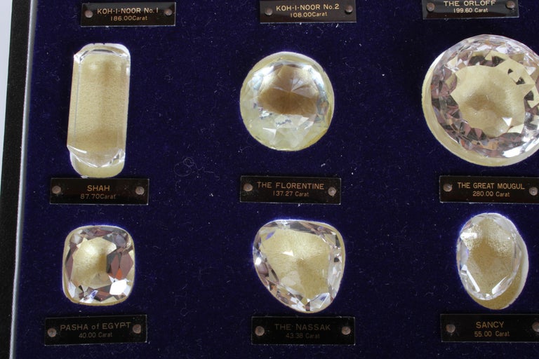 Antique Set of 15 Historical & Famous Diamonds of the World Replicas in a Case For Sale 2