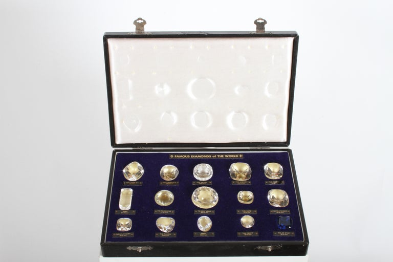 Antique Set of 15 Historical & Famous Diamonds of the World Replicas in a Case For Sale