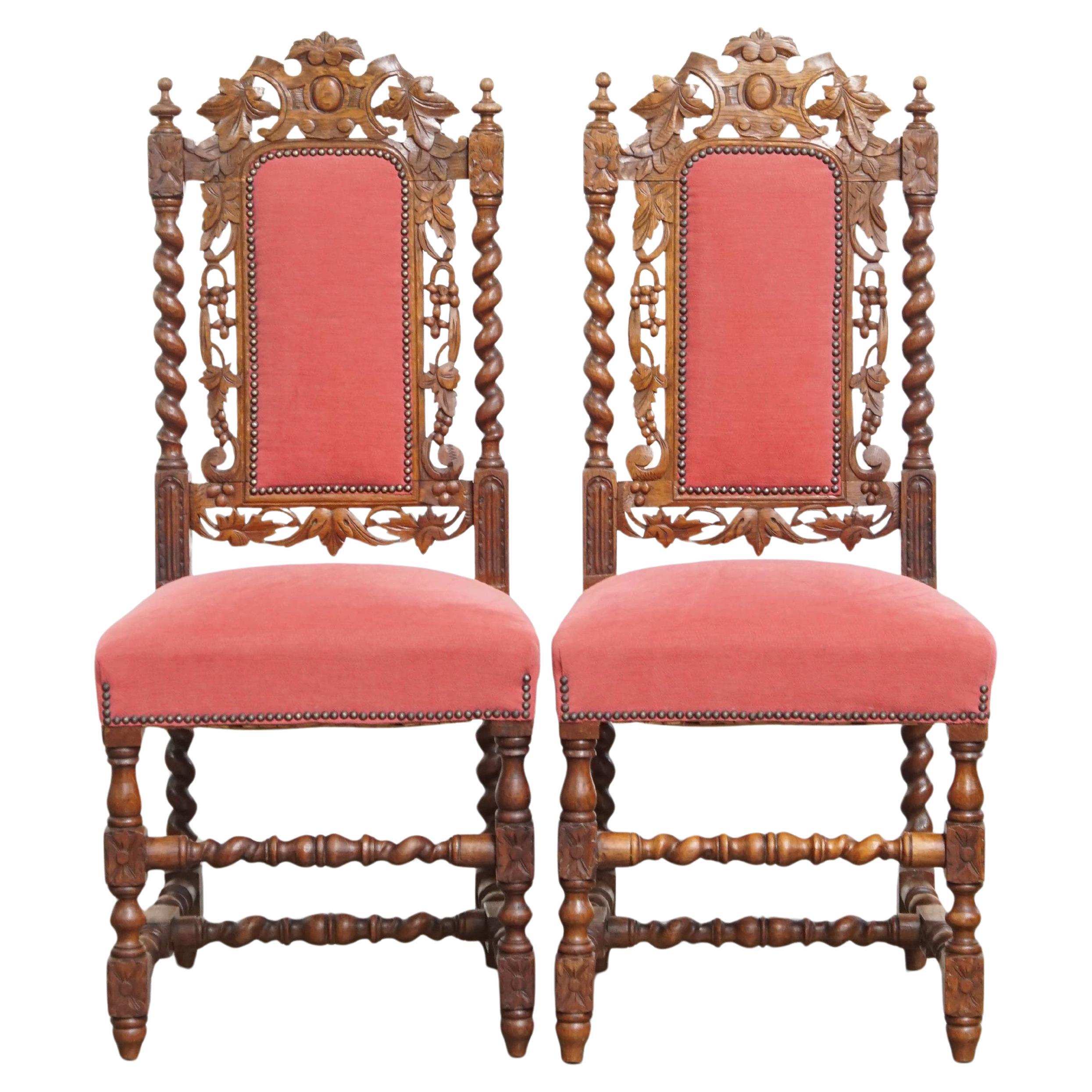 Antique Set of 2 Dutch Dining Chairs For Sale