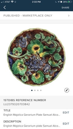 Antique Set of 2 Majolica Plates, circa 1890 Antique Set of 2 Majolica Plates, circa 1890