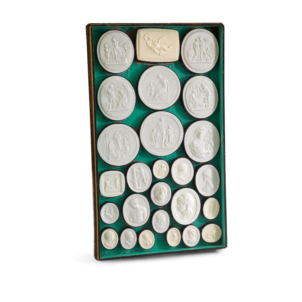 Antique Grand Tour Plaster Intaglio Cast Medallions, 19th Century, Set of 200 1