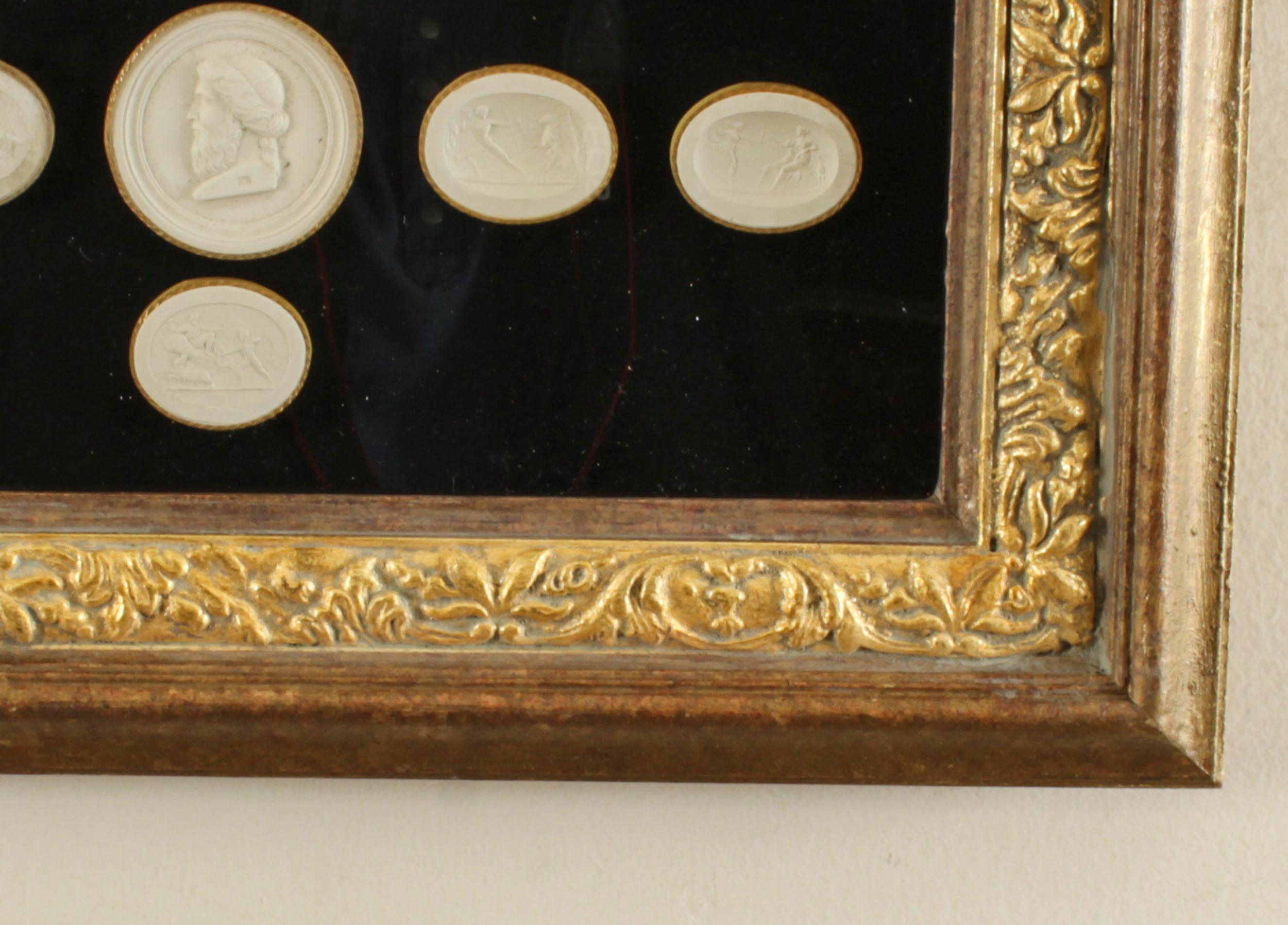 Early 19th Century Antique Set of 25 Framed Grand Tour Giovanni Liberotti Intaglios 19th C