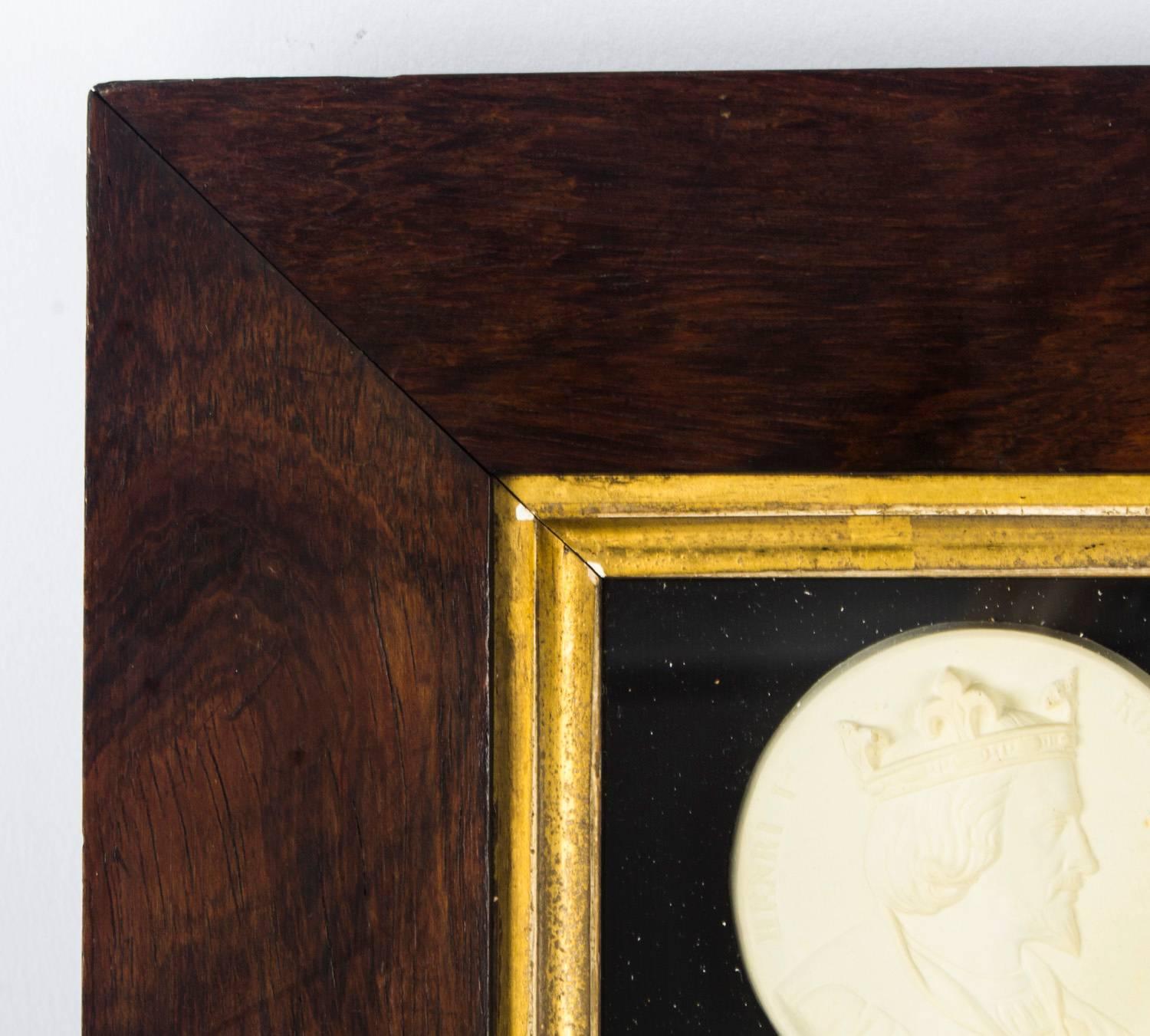 Antique Set of 25 Framed Plaster Intaglios of Portrait Busts, 19th Century 3