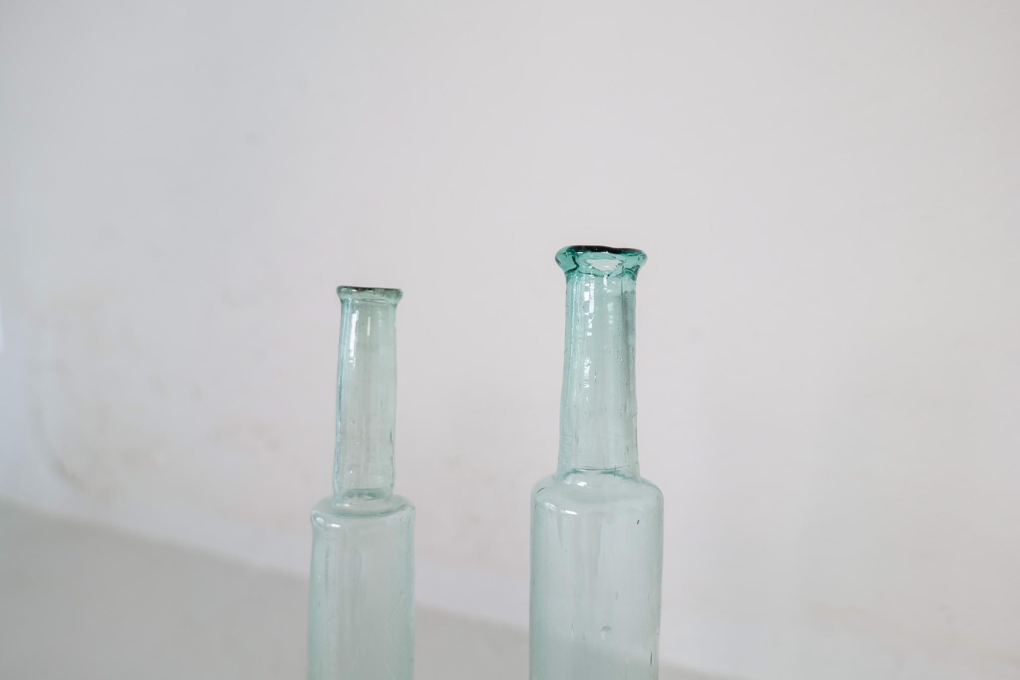 Hand-Crafted Antique Set of 3 Decorative Bottles / Vases Sweden 1800 circa For Sale