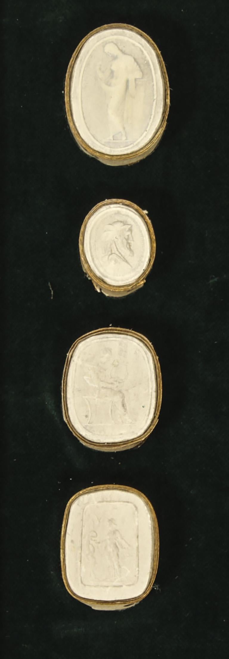 Antique Set of 3 Framed Grand Tour Giovanni Liberotti Intaglios 19th Century For Sale 9