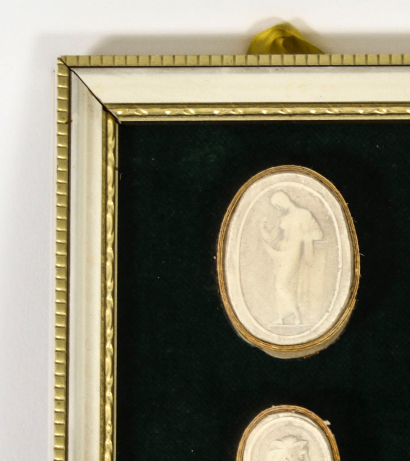Antique Set of 3 Framed Grand Tour Giovanni Liberotti Intaglios 19th Century For Sale 12