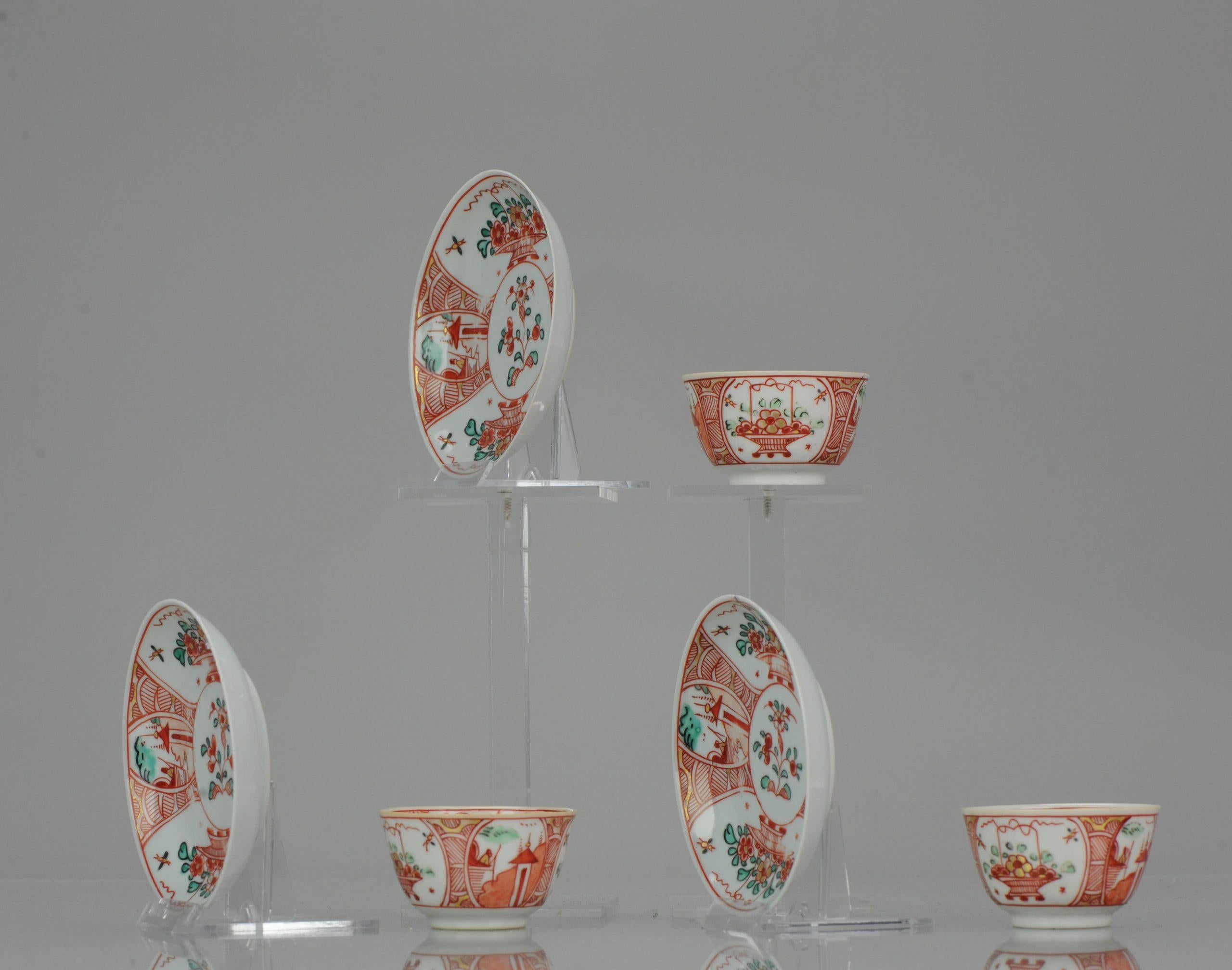 Antique Set of 3 Qianlong 18th Amsterdam Bont Porcelain Tea Bowls Chinese 5