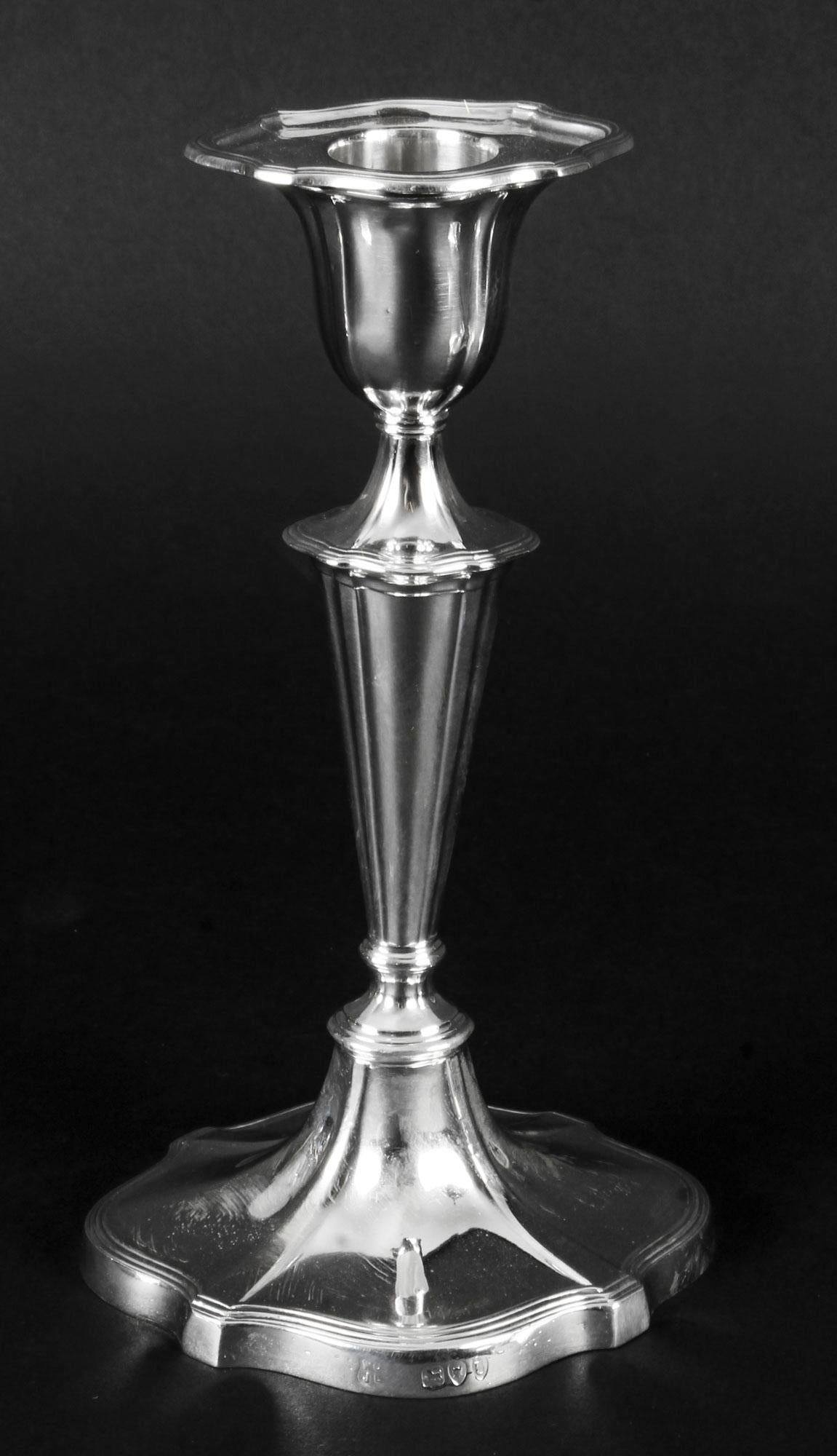 Antico set di 3 candelieri in argento sterling Gibson & Langman del XIX secolo in vendita 3