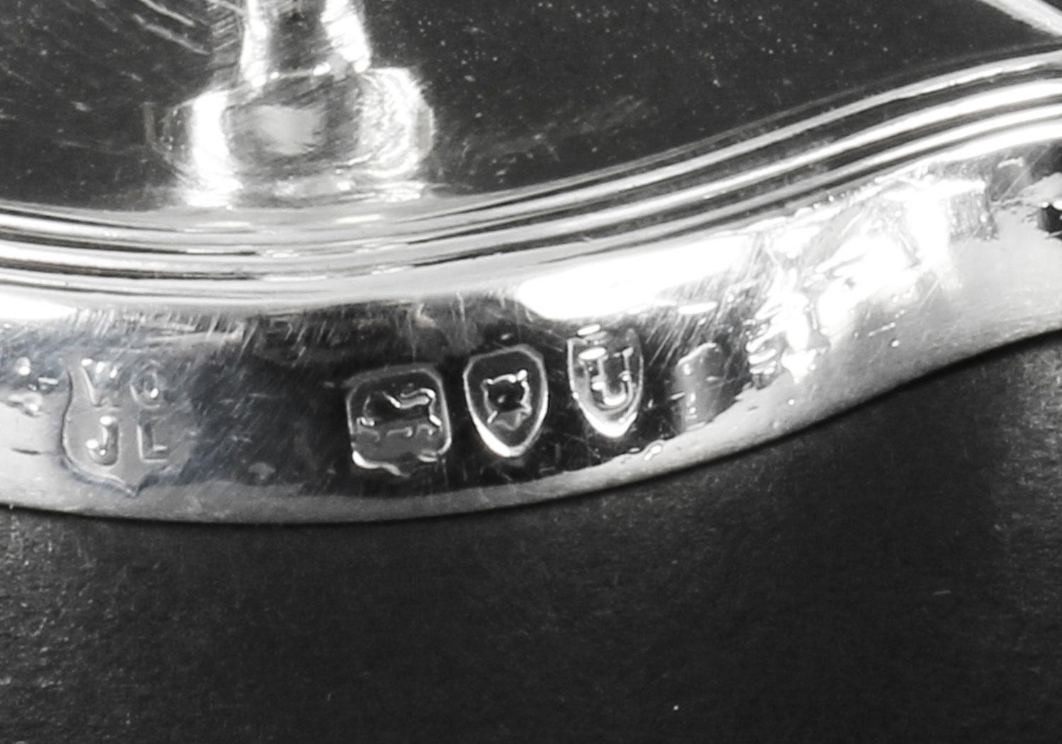 Antico set di 3 candelieri in argento sterling Gibson & Langman del XIX secolo in vendita 2