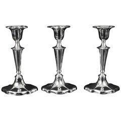 Used Set of 3 Sterling Silver Candlesticks William Gibson & John Langman 1895
