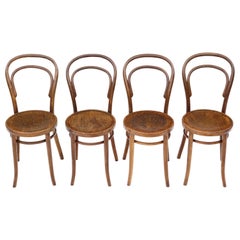 Antique Set of 4 Bentwood Kitchen Dining Chairs, Early 20th Century