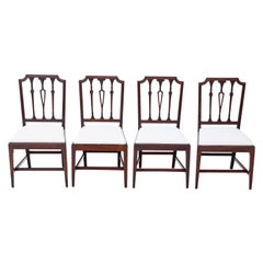 Antique Set of 4 Georgian Mahogany Dining Chairs, circa 1800