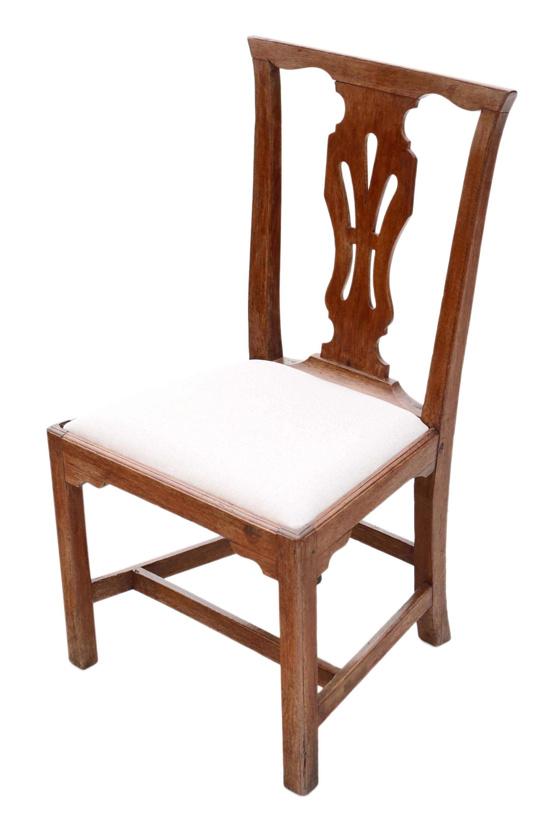 Antique Set of 4 Georgian Oak Dining Chairs In Good Condition In Wisbech, Cambridgeshire