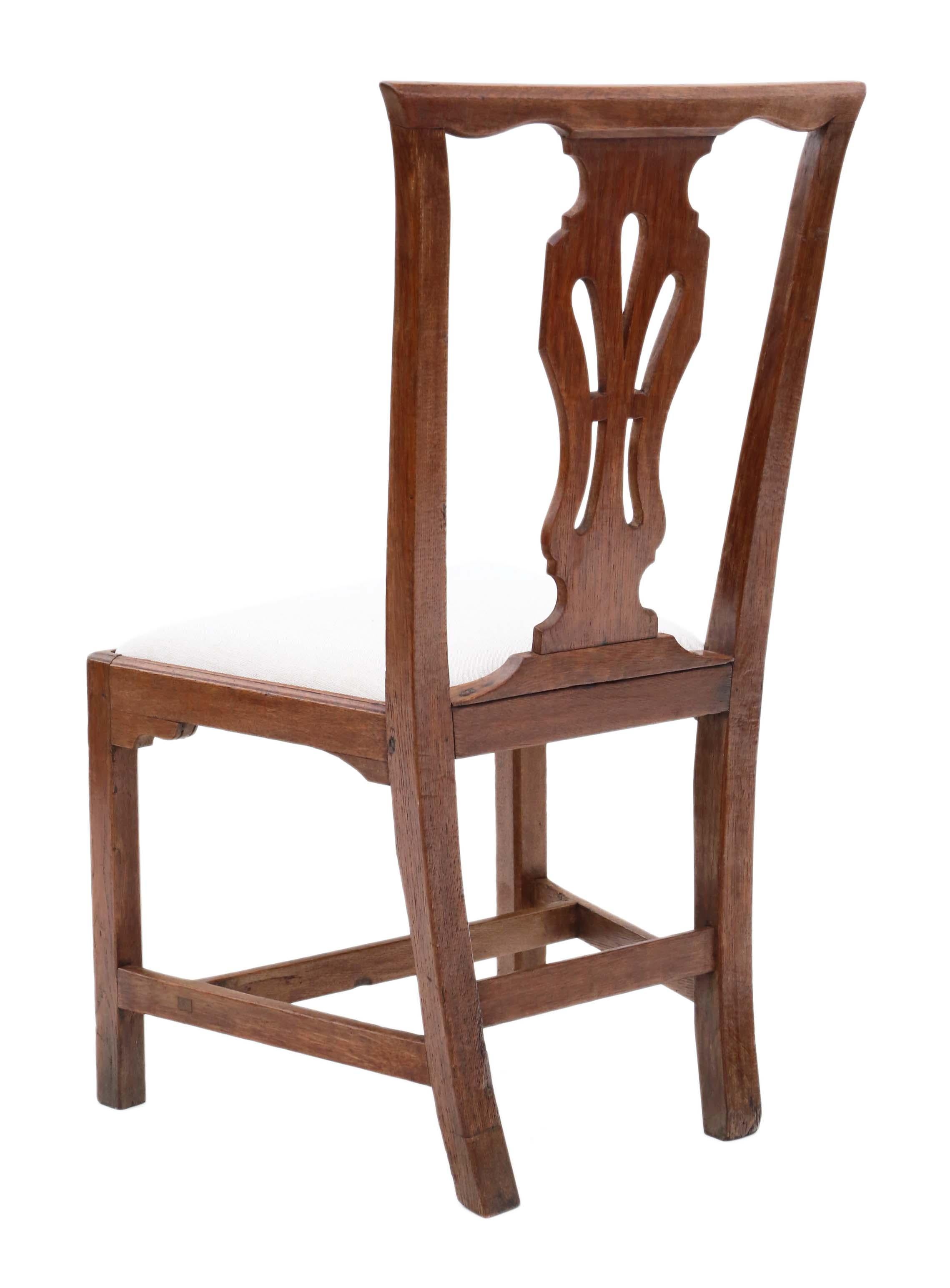 Antique Set of 4 Georgian Oak Dining Chairs 2