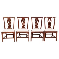 Antique Set of 4 Georgian Oak Dining Chairs