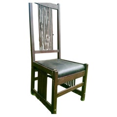 ANTIQUE Set of 4 GUSTAVE STICKELY High back Arm spindles Chair