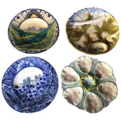 Antique Set of 4 Majolica Plates, circa 1890 Antique Set of 4 Majolica Plates, circa 1890