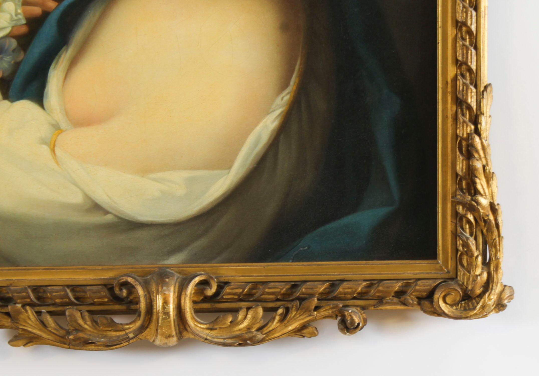 Antique Set of 4 Oil Paintings Four Seasons by Guiseppe Mazzolini 19th Century For Sale 5