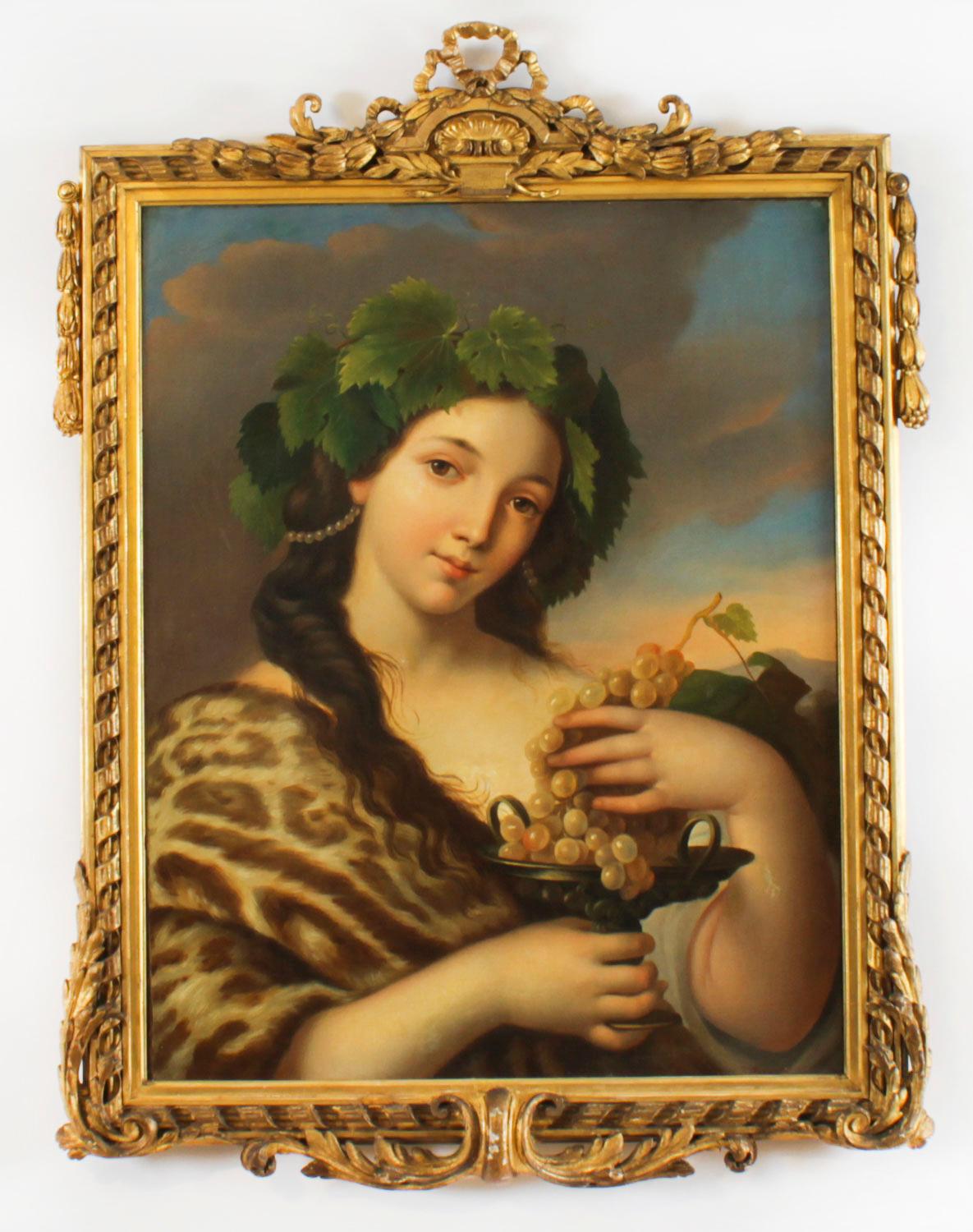 Antique Set of 4 Oil Paintings Four Seasons by Guiseppe Mazzolini 19th Century For Sale 6