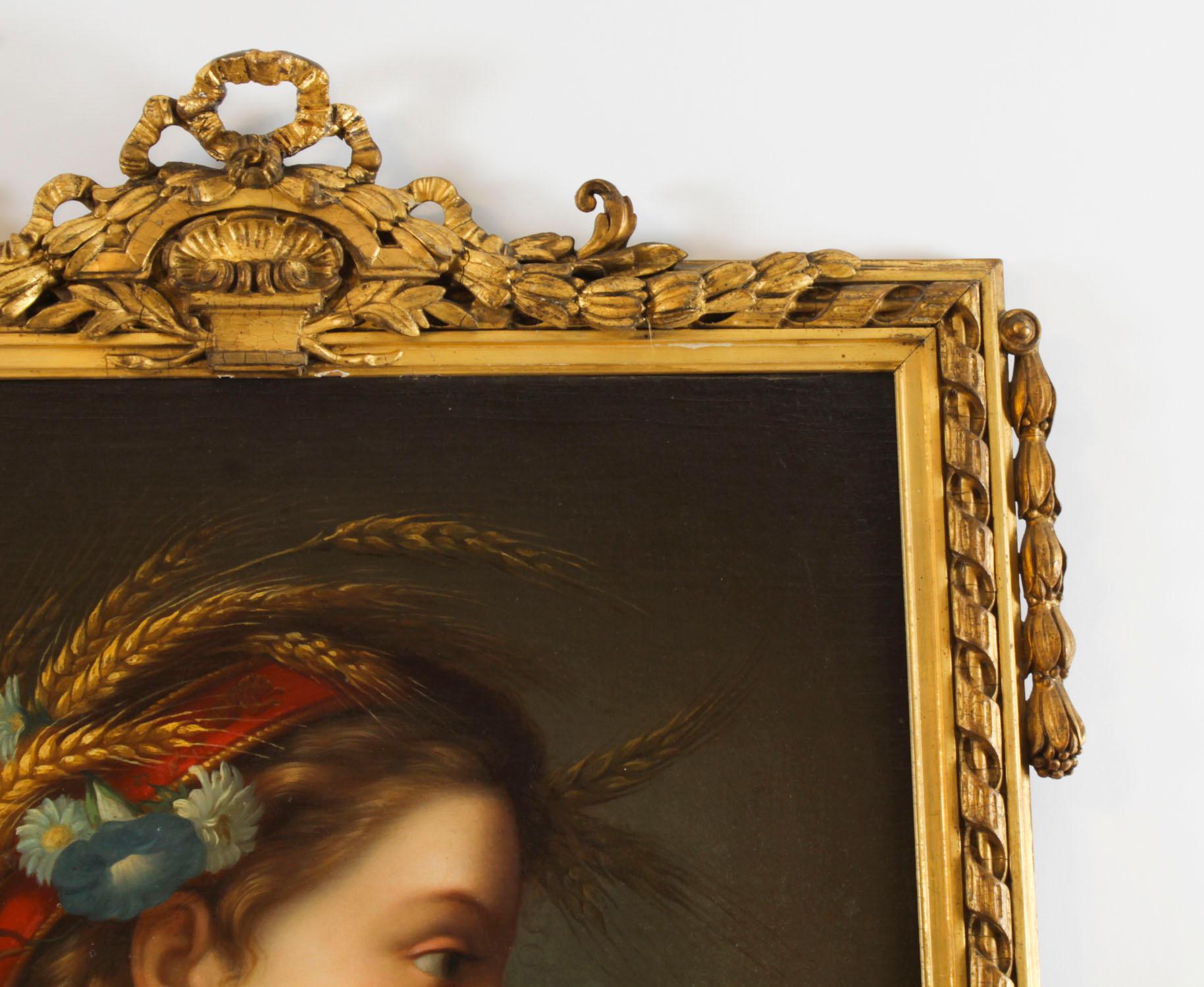 Antique Set of 4 Oil Paintings Four Seasons by Guiseppe Mazzolini 19th Century For Sale 1