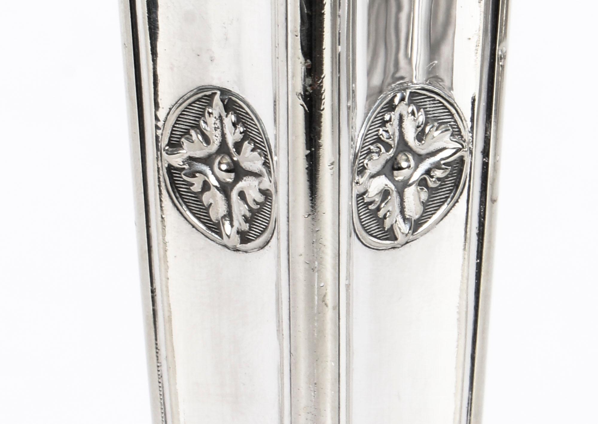 Antique Set of 4 Silver Plated Candlesticks by James Dixon & Sons, 19th Century In Good Condition In London, GB