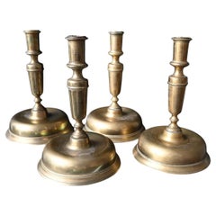 Antique set of 4 Spanish 17th century brass candlesticks